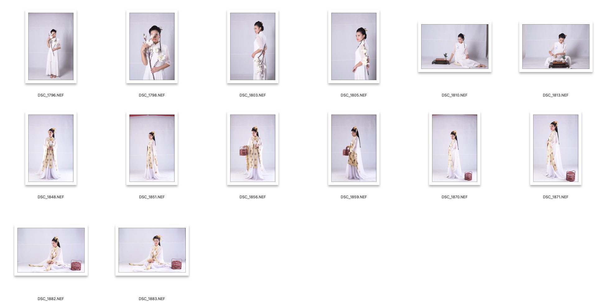 图片[2]-14张纯色背景棚拍古装美女人像RAW原片NEF格式人像练习素材