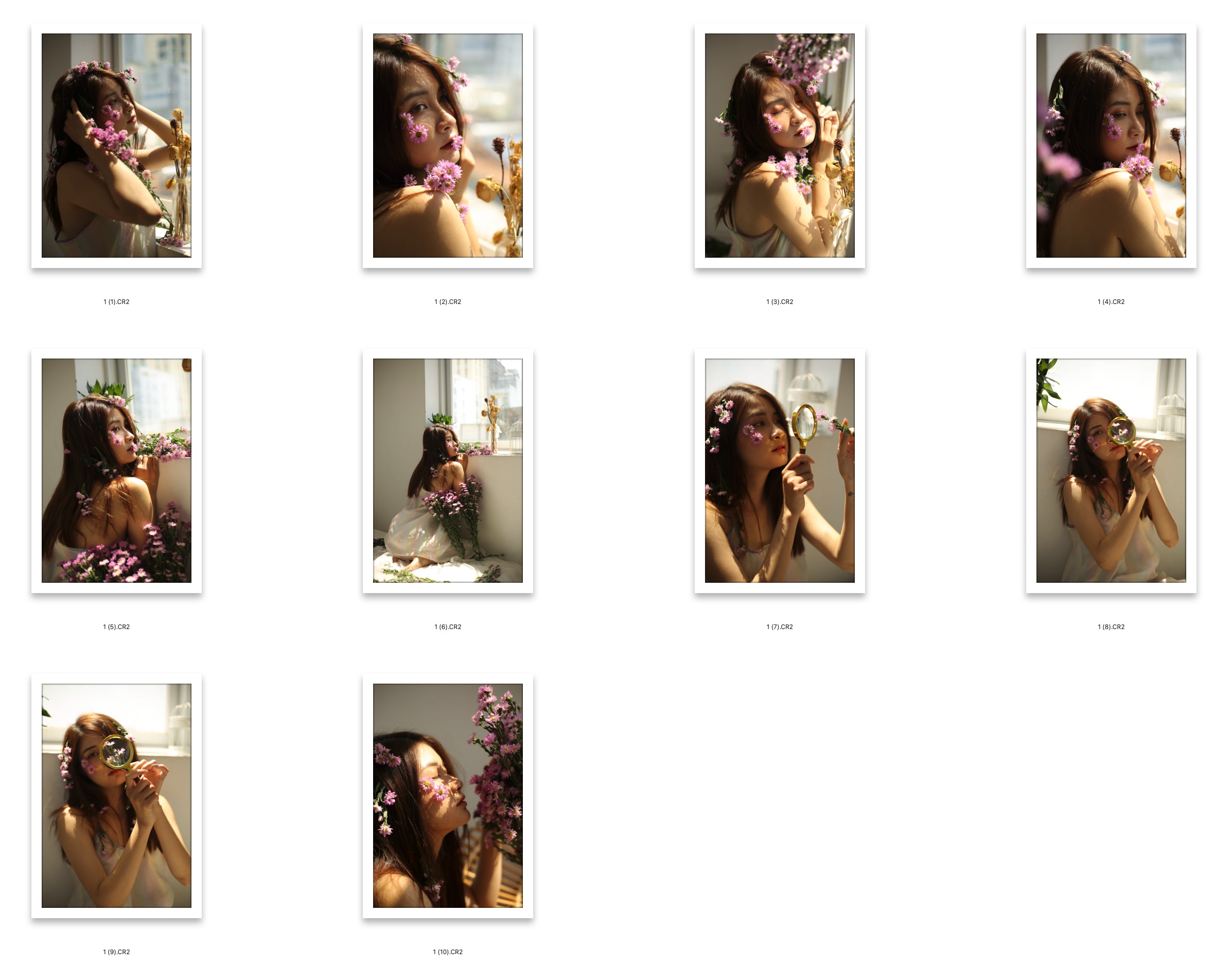 图片[2]-10张窗边雏菊美人RAW原图CR2格式人像精修调色练习素材