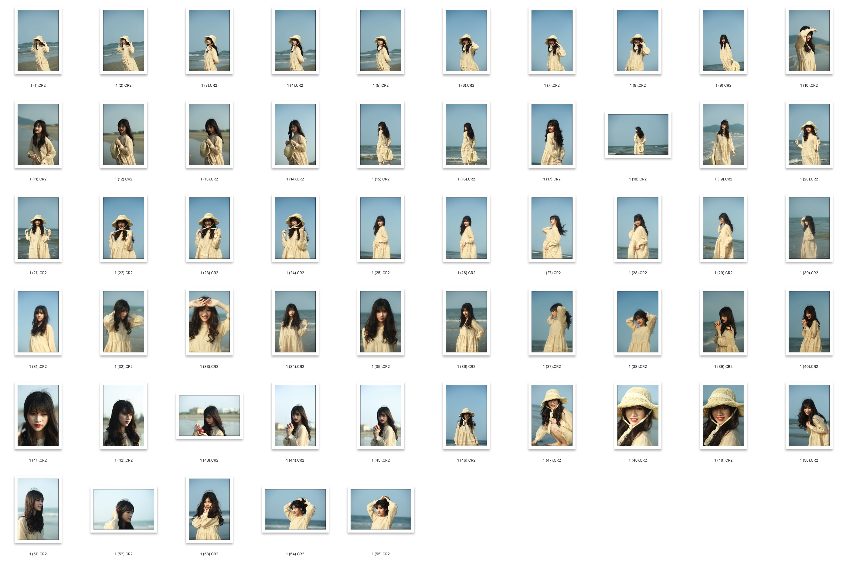 图片[2]-55张海边清新日系人像RAW原图佳能5D3 CR2格式人像调色练习素材