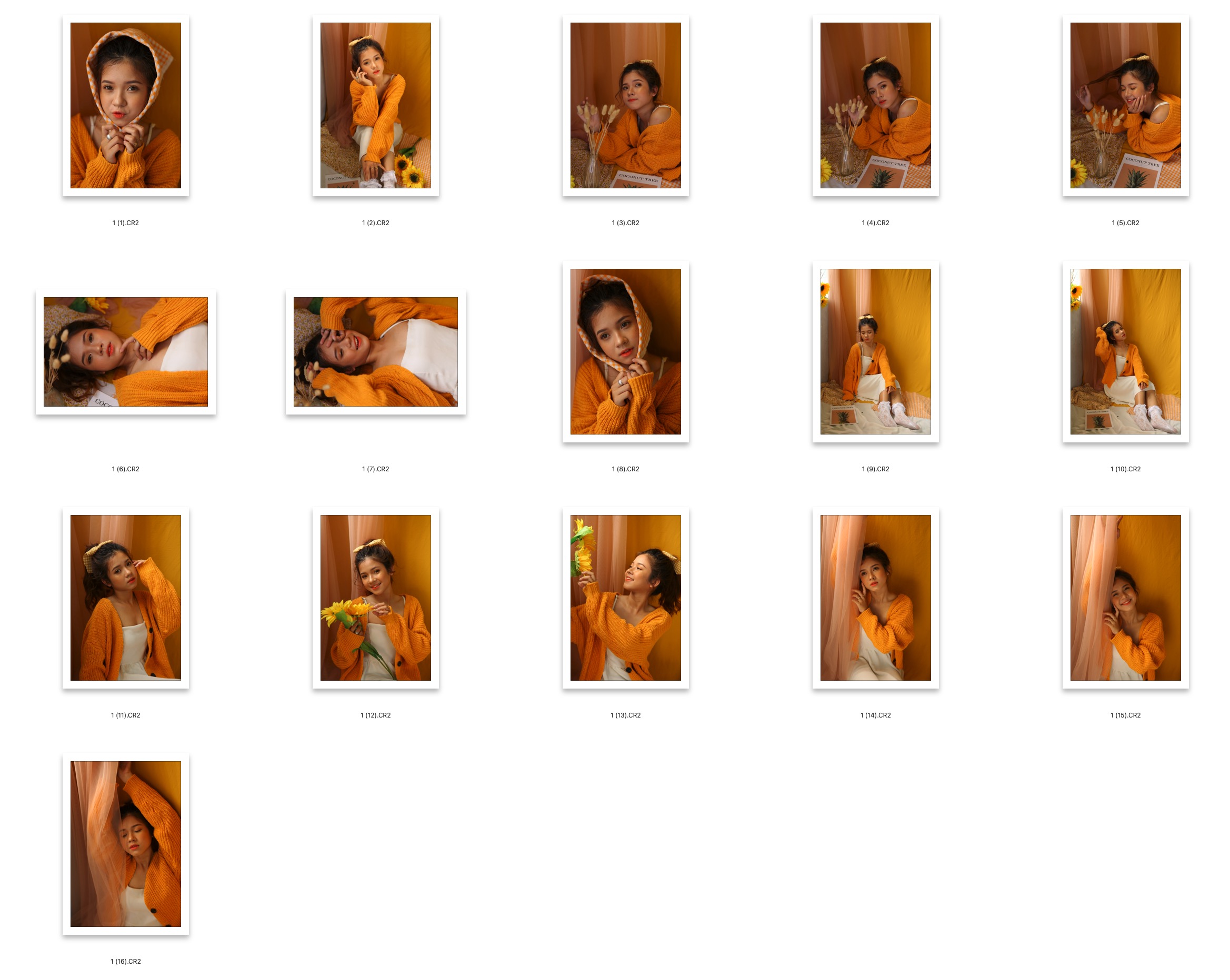 图片[2]-16张橙色少女室内写真RAW原图CR2格式人像精修调色练习素材