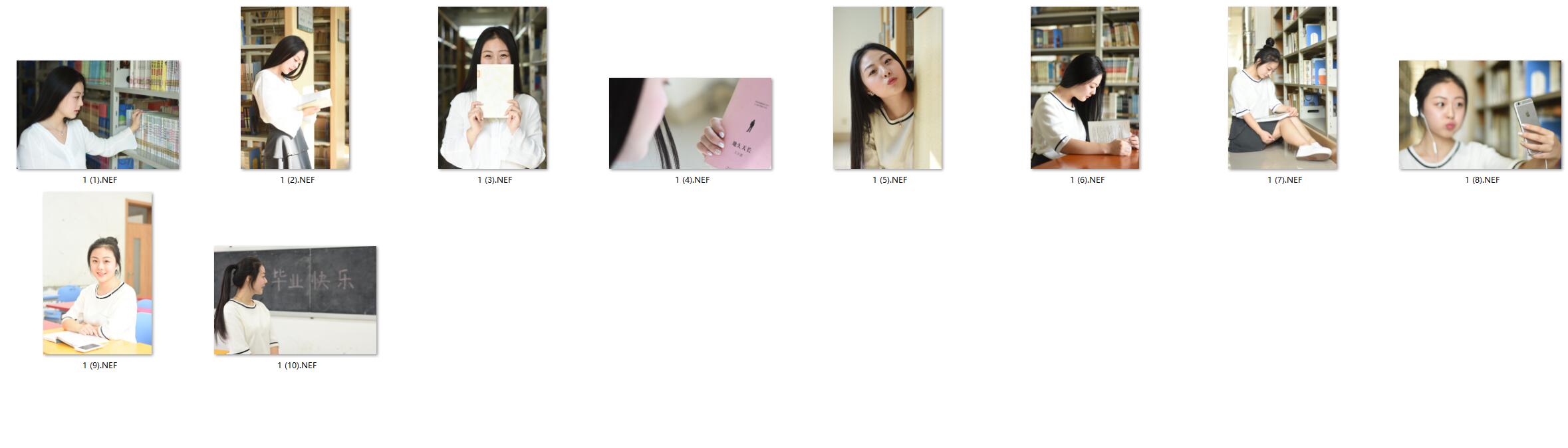 图片[2]-10张校园图书馆青春美女RAW原片NEF格式人像精修素材
