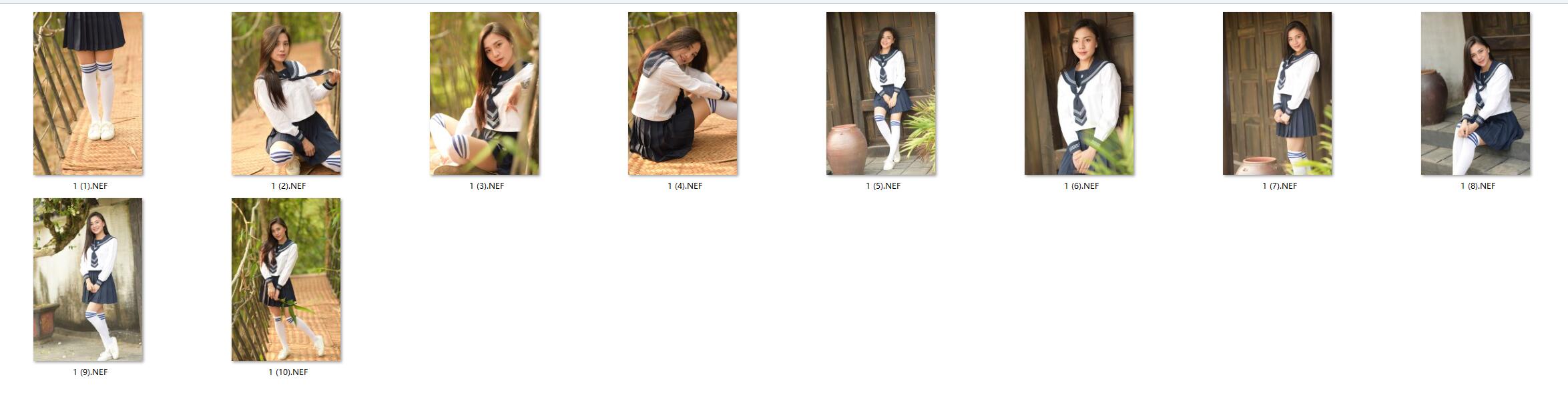 图片[2]-10张JK制服美女RAW原图尼康D810拍摄NEF格式人像精修素材