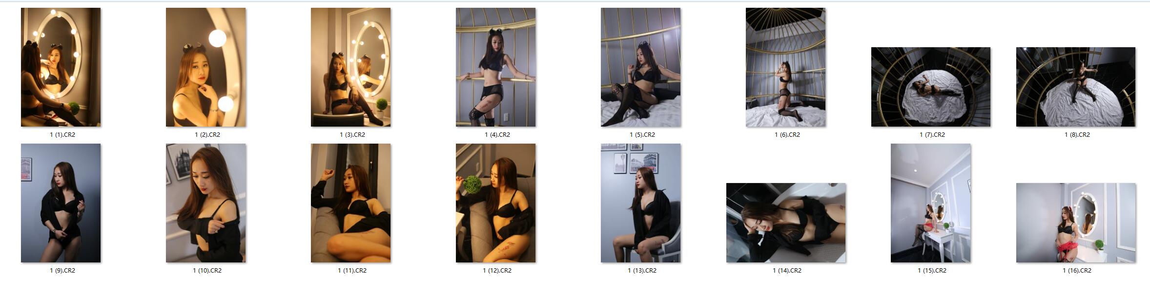 图片[2]-16张笼中金丝雀金屋藏娇性感人像RAW原片CR2格式人像精修素材