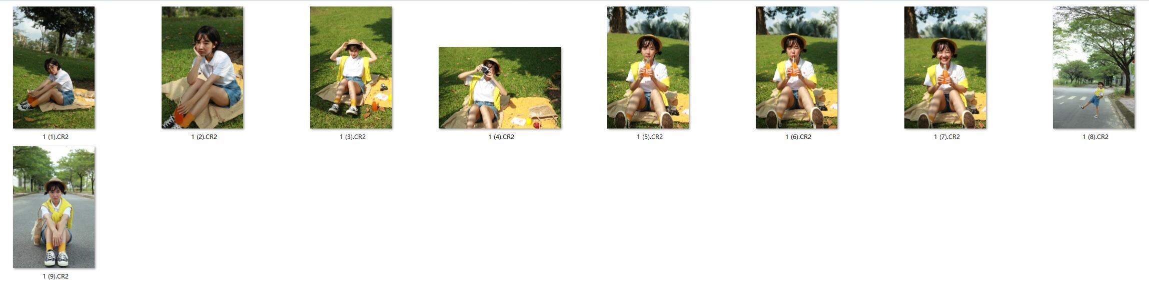 图片[2]-9张户外俏皮清新阳光美女人像外拍RAW原片CR2格式人像精修素材