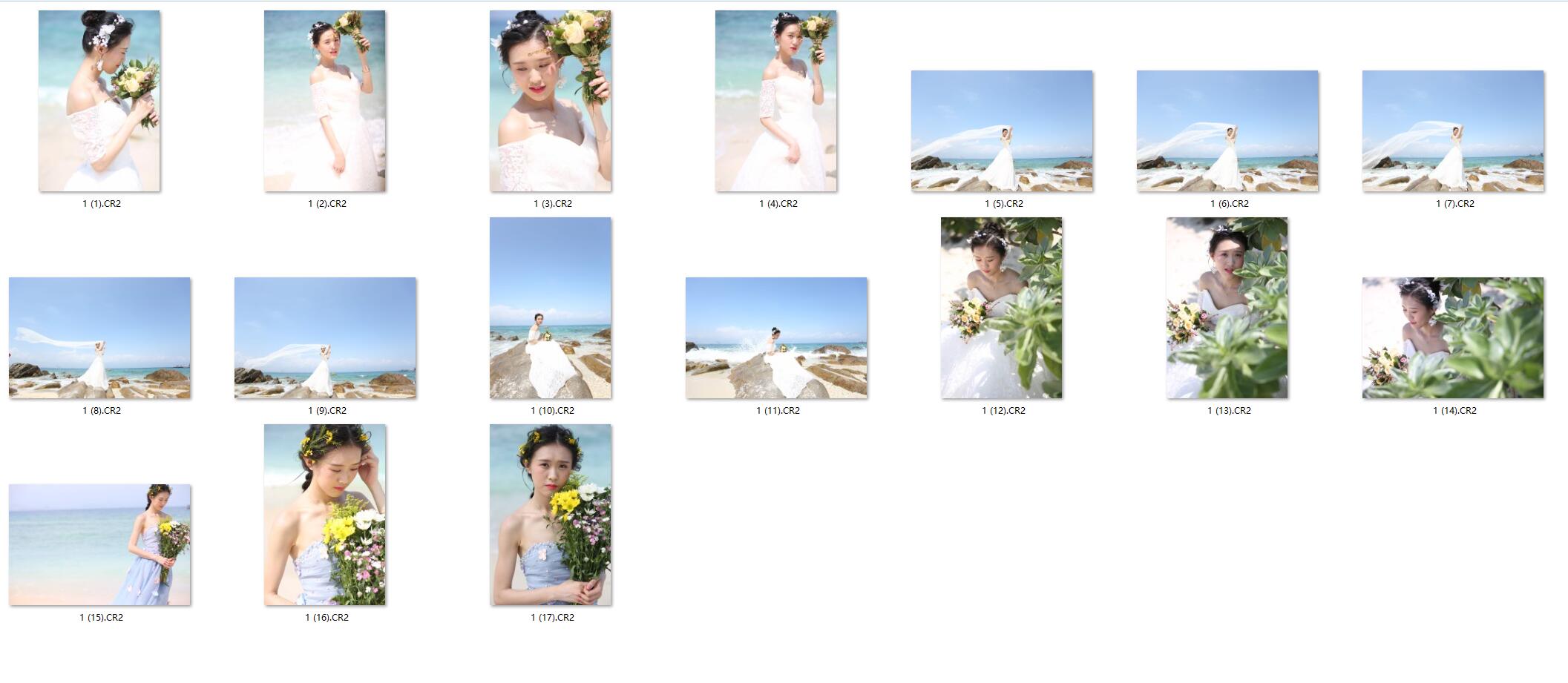 图片[2]-17张海边外拍美女RAW原片CR2格式人像精修调色练习素材