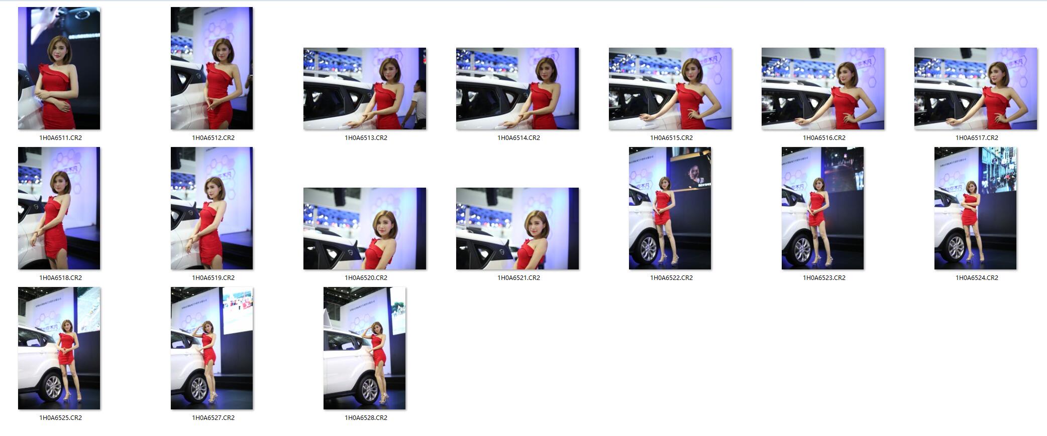 图片[2]-17张车展红衣性感美女车模rRAW原片CR2格式人像精修调色练习素材