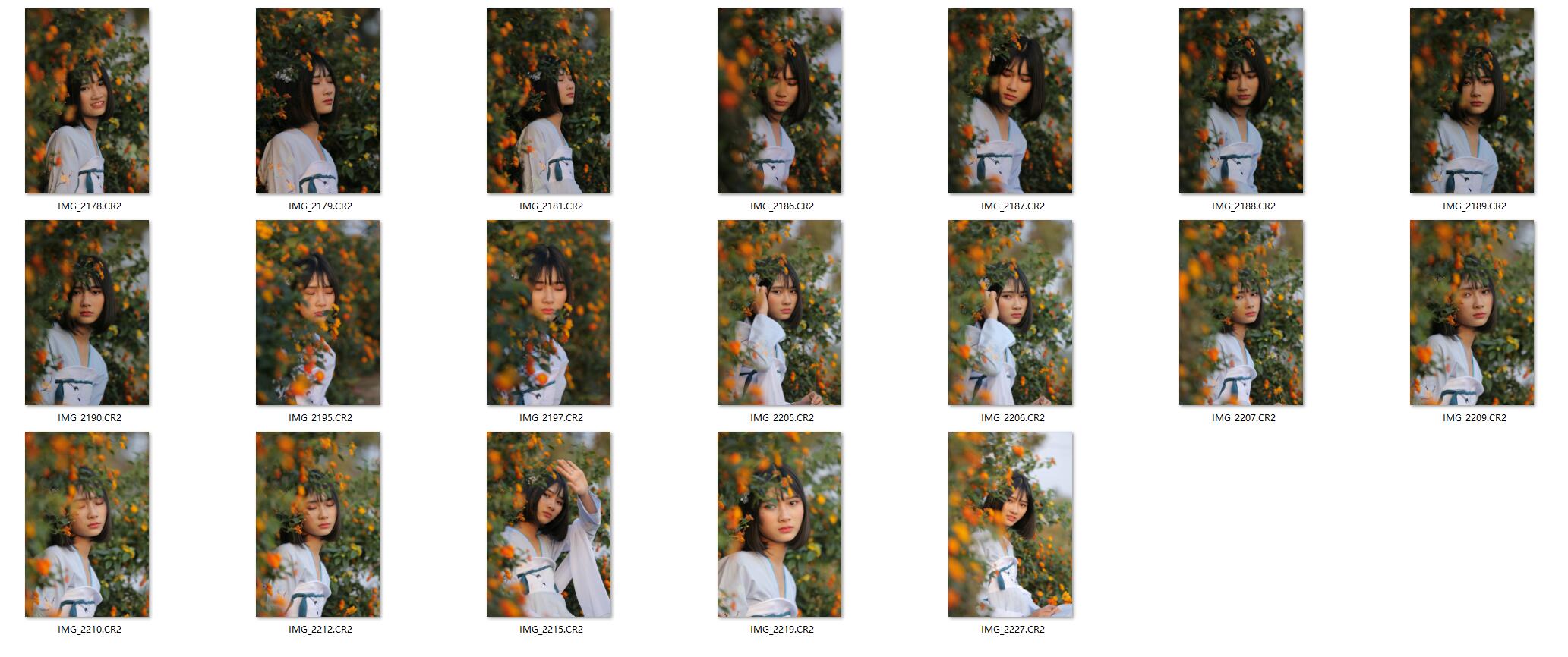 图片[2]-19张花丛美女妹子RAW原片CR2格式人像精修调色练习素材