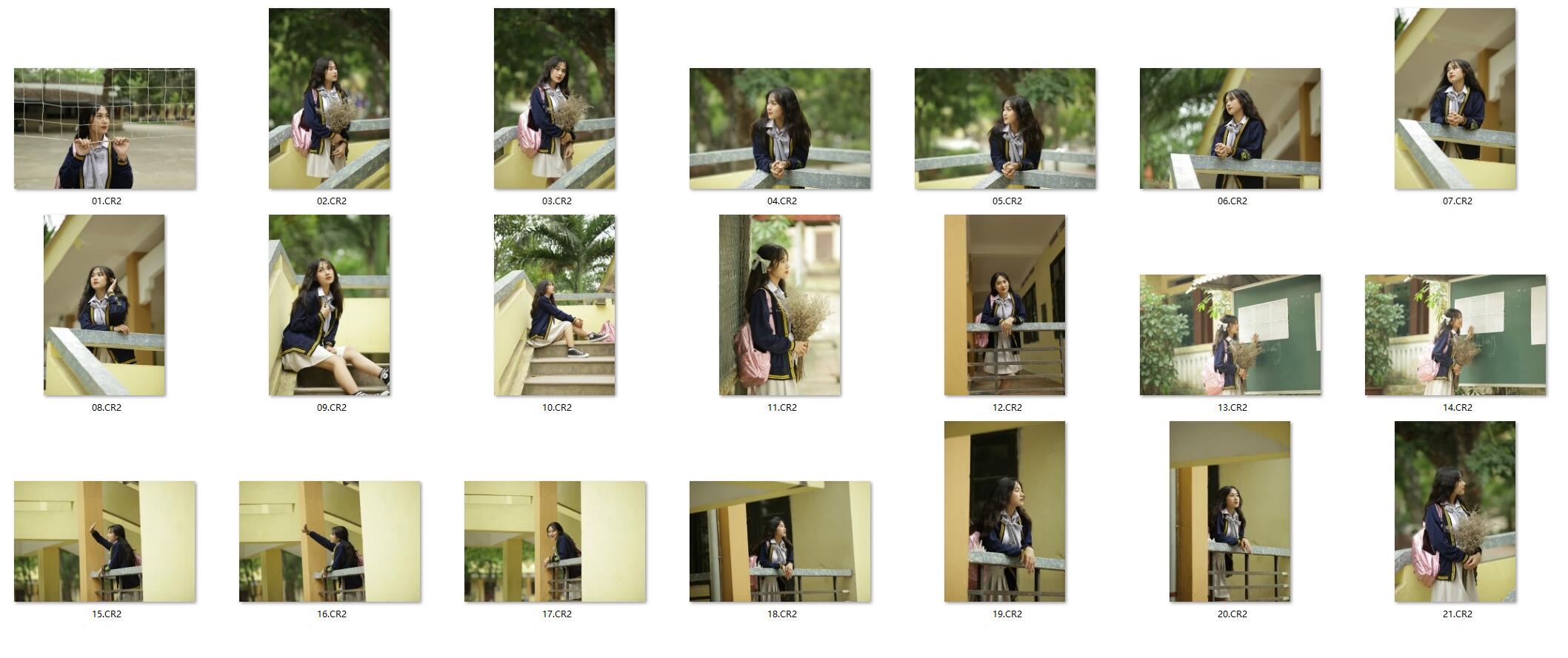 图片[2]-21张云南国际高中校花美女RAW原片CR2格式人像精修调色练习素材