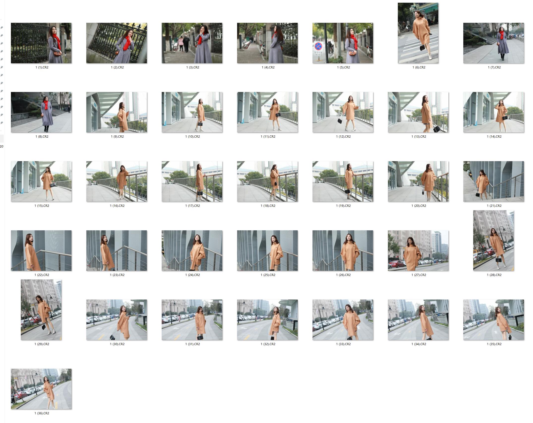 图片[2]-36张杭州街拍美女RAW原片CR2格式人像精修调色练习素材