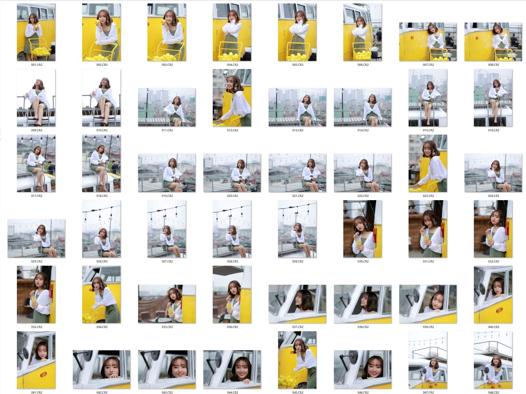 图片[2]-69张室外小黄车约拍青春美女RAW原片CR2格式人像精修调色练习素材