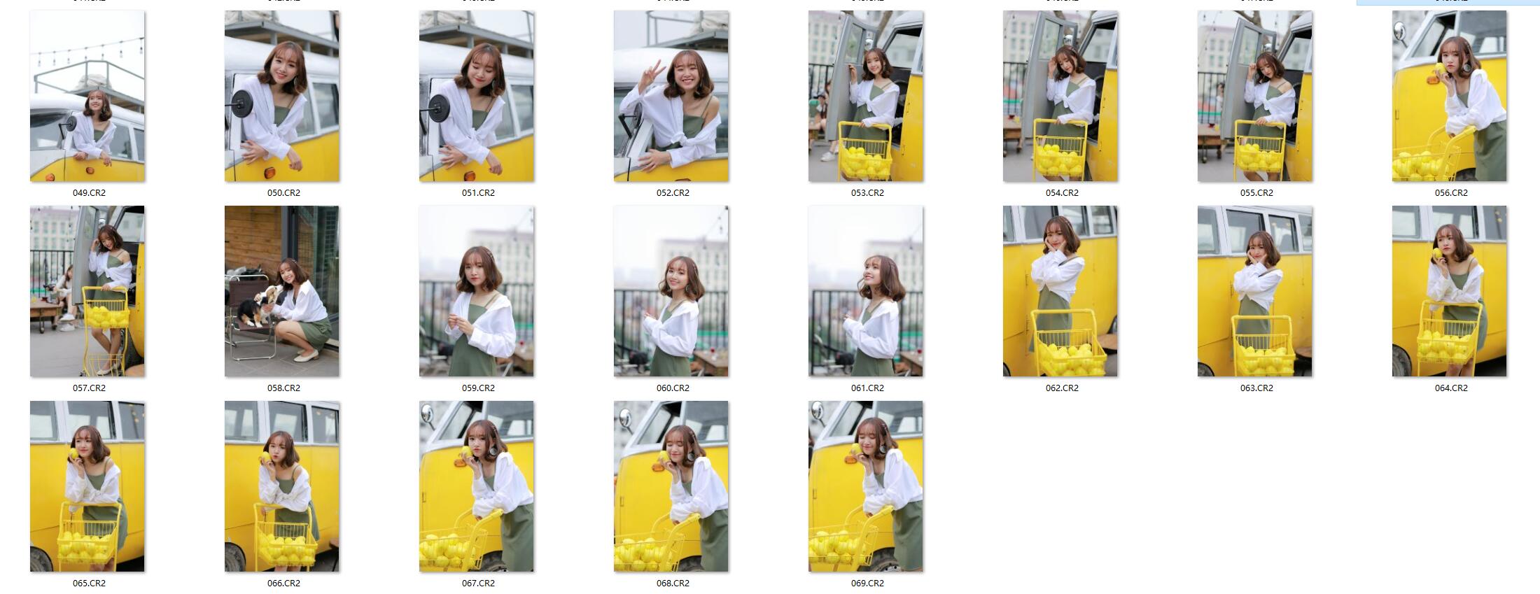 图片[3]-69张室外小黄车约拍青春美女RAW原片CR2格式人像精修调色练习素材