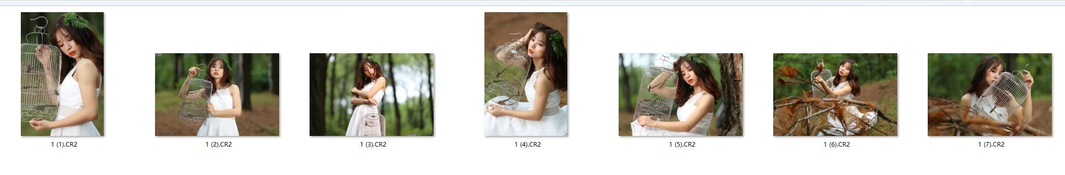 图片[2]-7张国产森系鸟笼美女RAW原片CR2格式人像精修调色练习素材