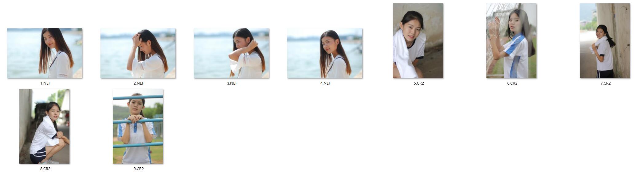 图片[2]-9张一组小清新美女RAW原片CR2+NEF格式人像精修调色练习素材