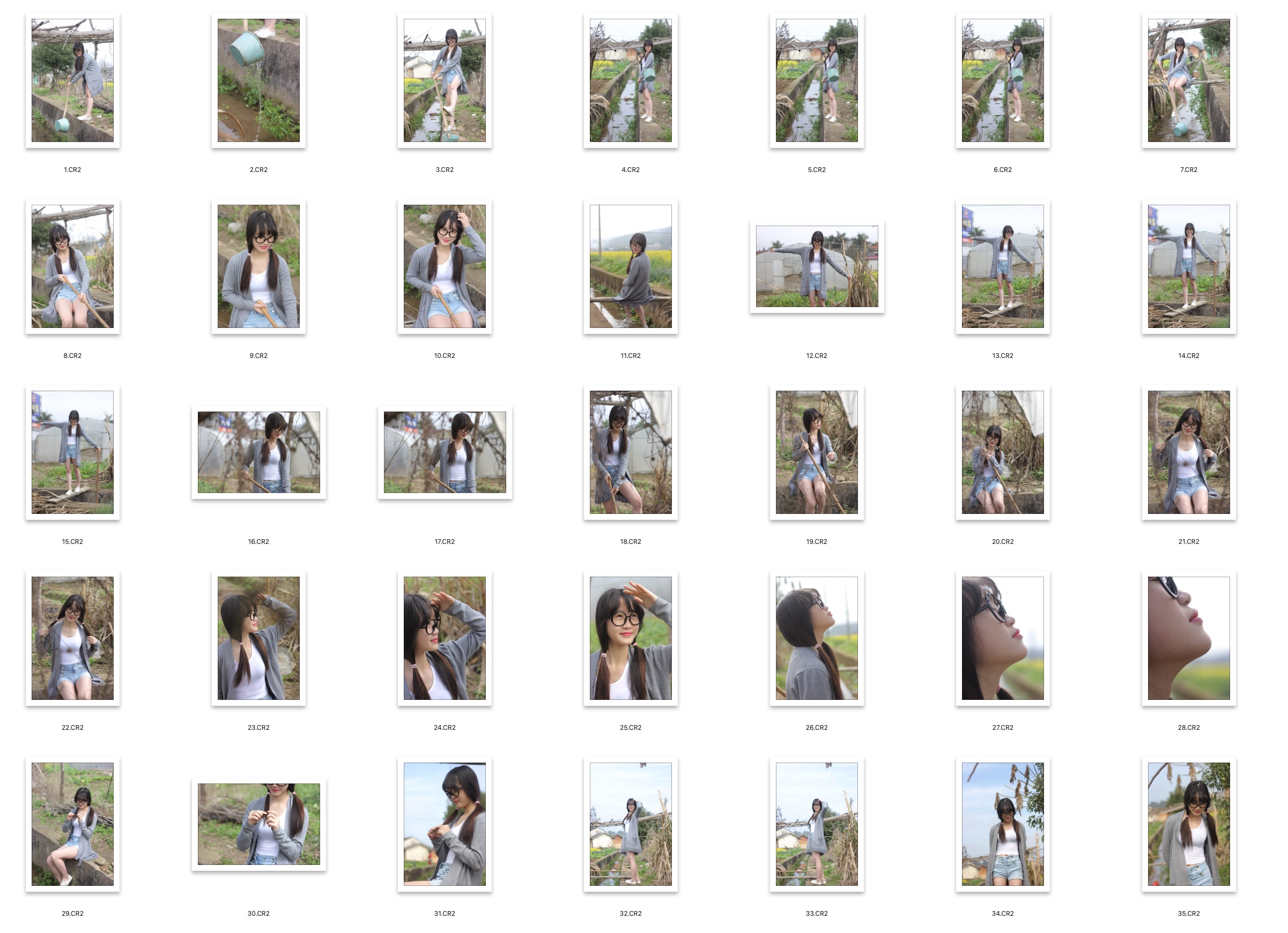 图片[3]-​96张田园小清新美女RAW原图CR2格式人像精修调色练习素材​