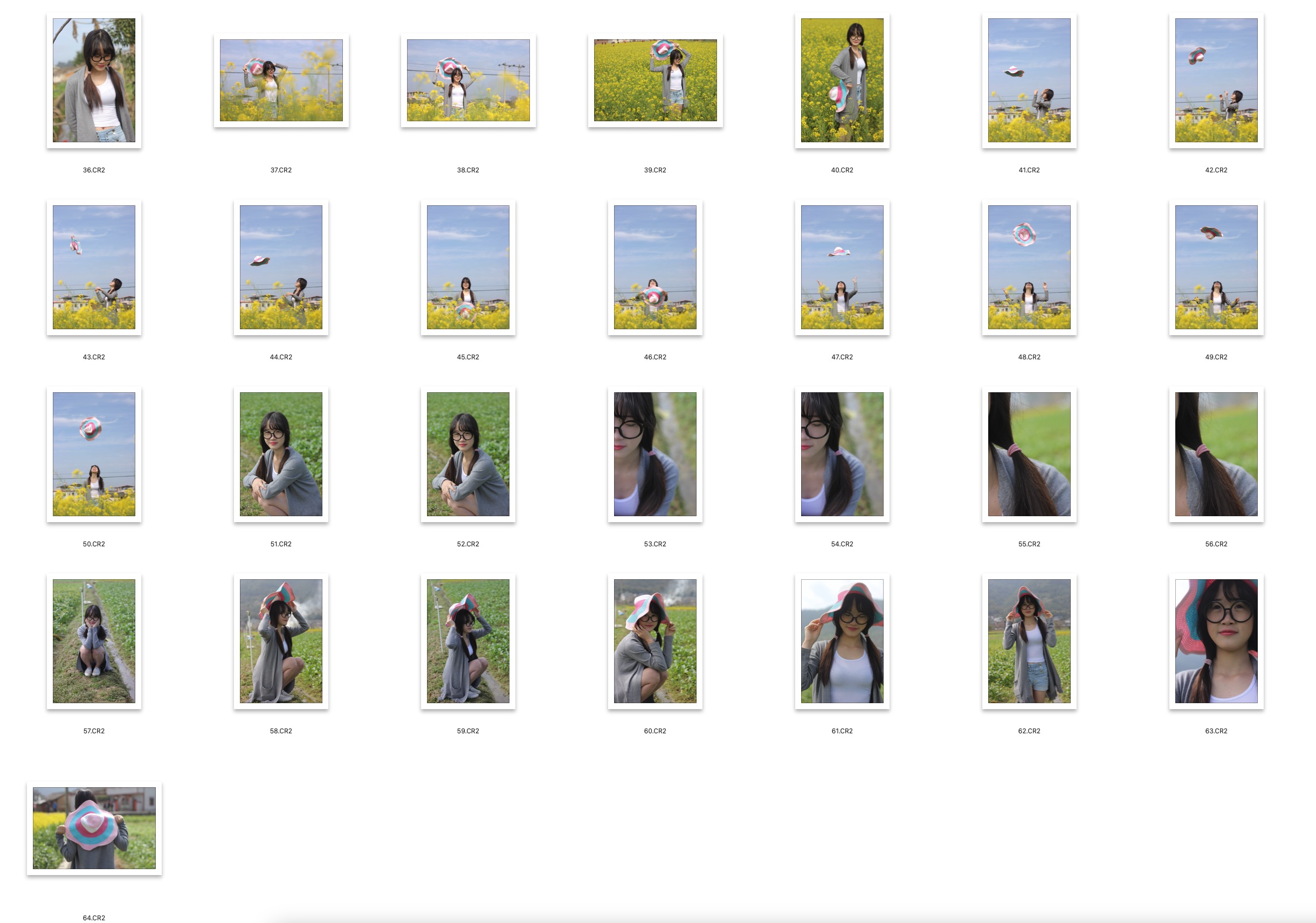 图片[2]-​96张田园小清新美女RAW原图CR2格式人像精修调色练习素材​