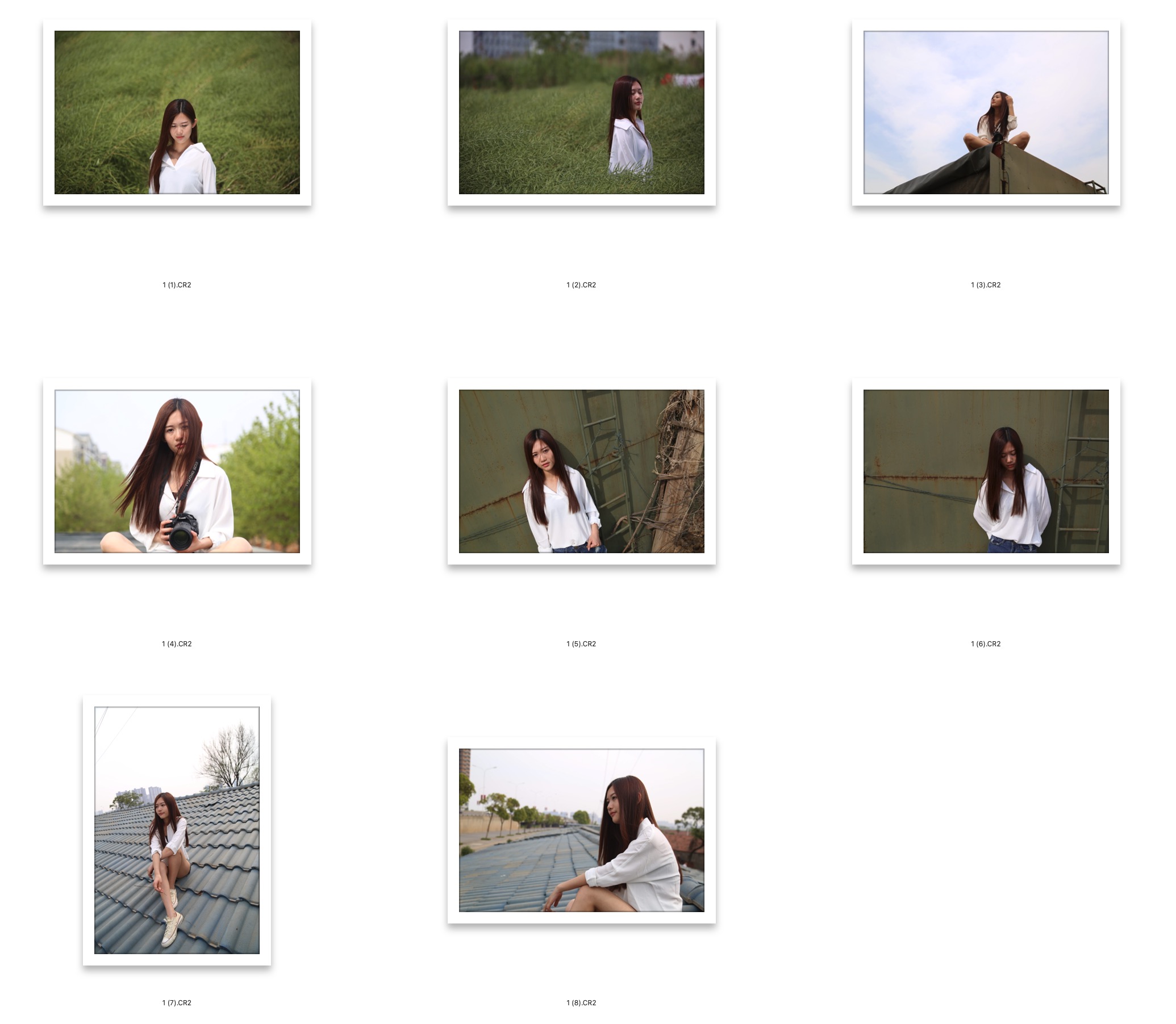 图片[2]-​8张美女户外房顶写真RAW原图CR2格式摄影原片底片PS修图练习素材​
