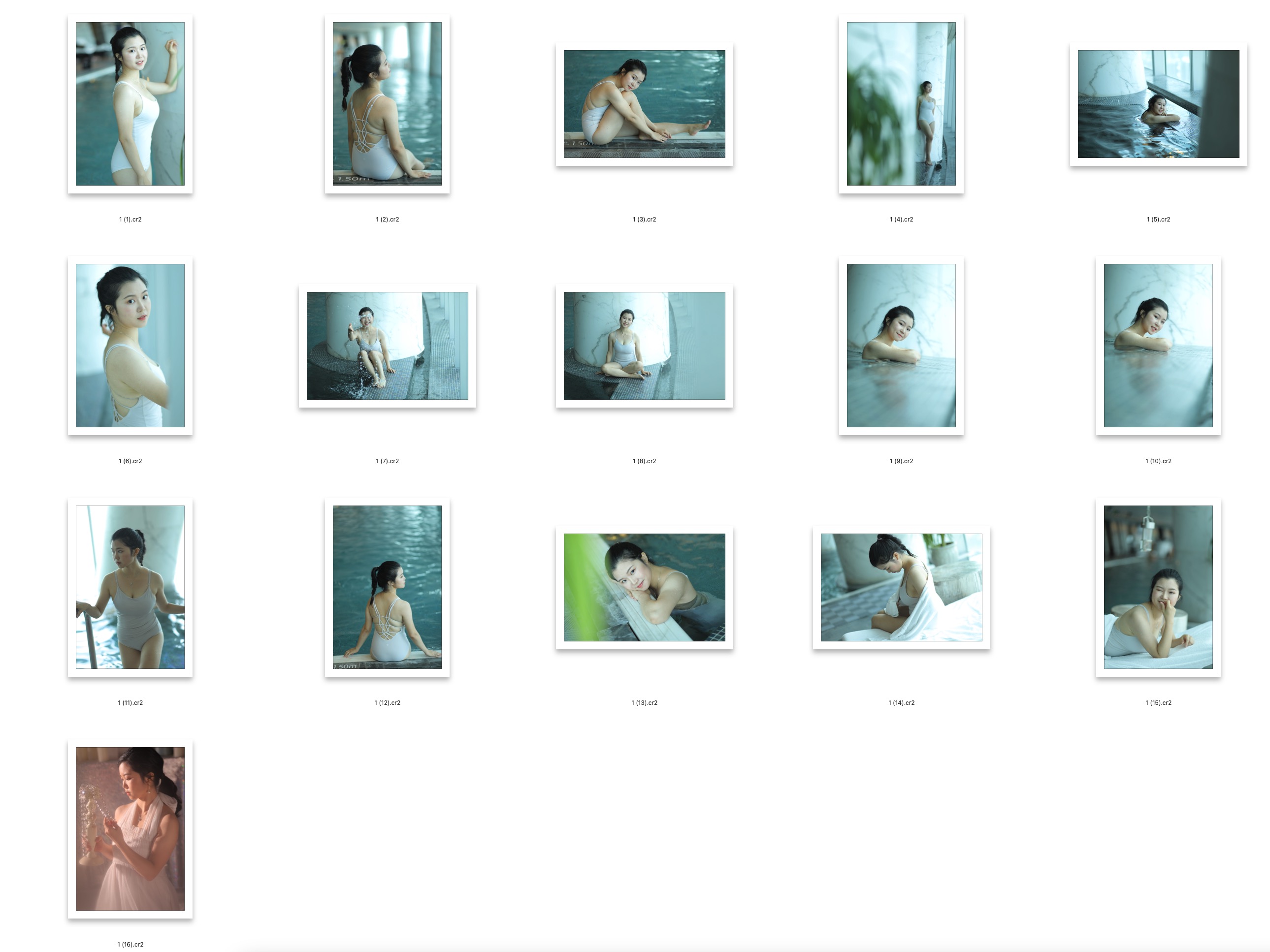 图片[2]-​16张美女泳池写真RAW原图CR2格式未修原片摄影原档修图练习素材​