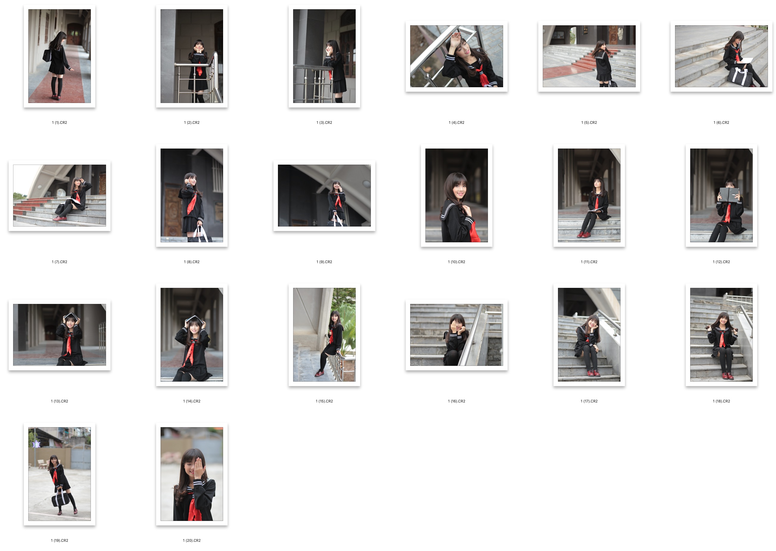 图片[2]-​20张约拍黑色JK美少女写真RAW原图CR2格式未修原片摄影原档修图练习素材​