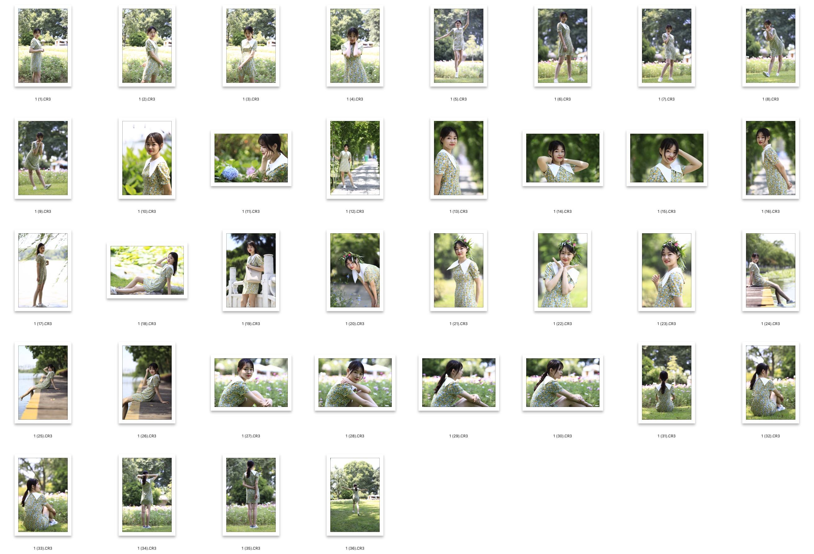 图片[2]-​36张治愈碎花短裙小姐姐RAW原图CR3格式未修原片摄影原档修图练习素材​