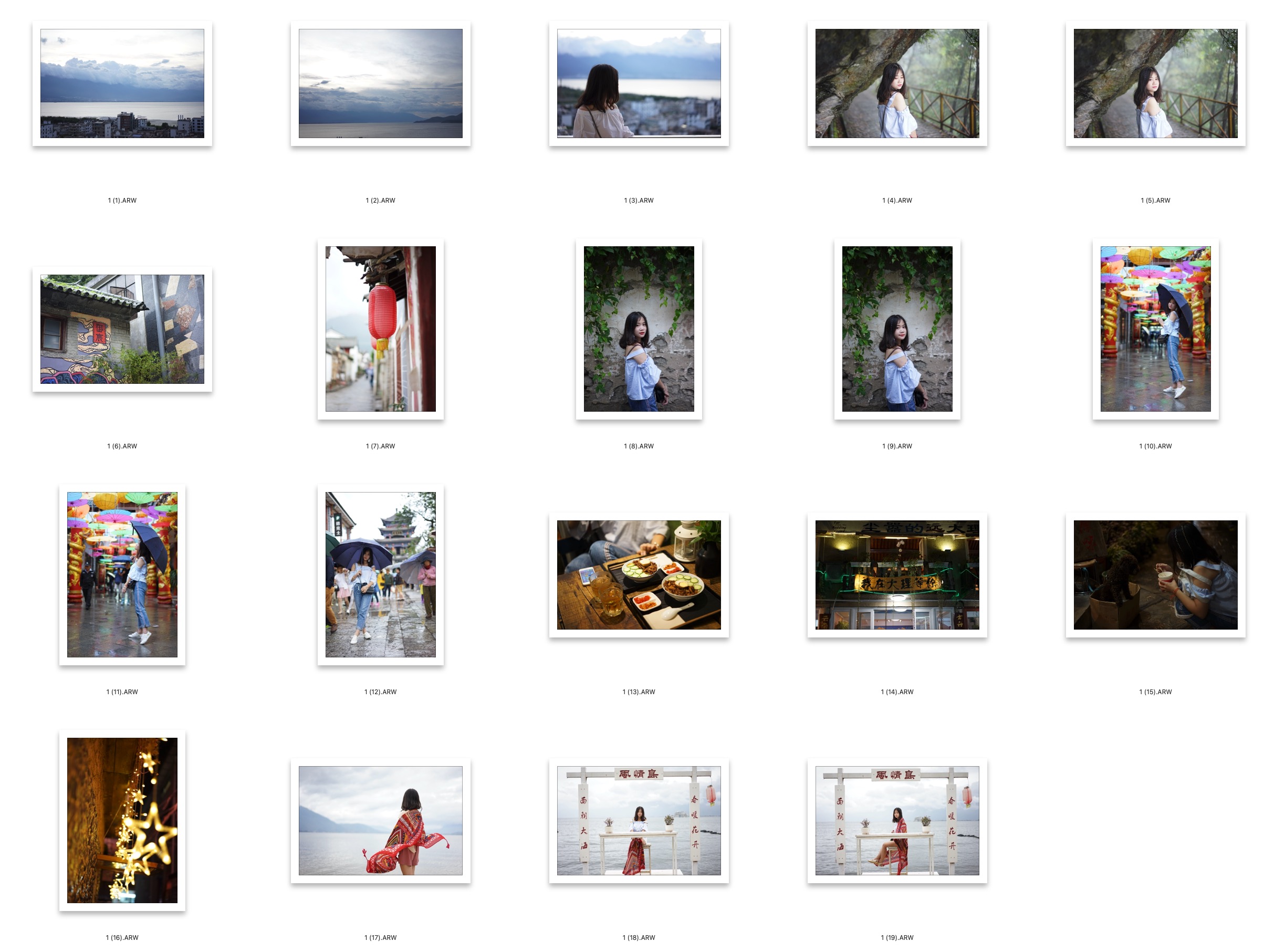 图片[2]-19张洱海美女旅拍RAW原图ARW格式未修原片摄影原档PS修图练习素材