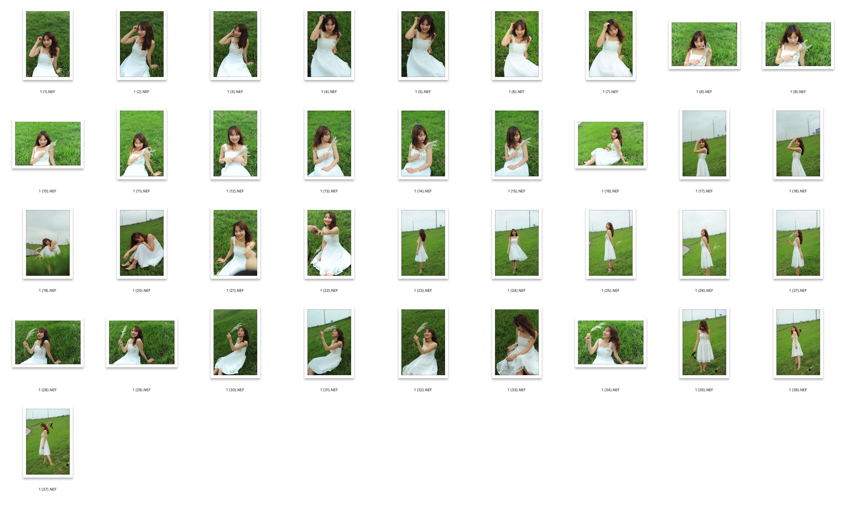 图片[2]-37张草地白裙美女外拍RAW原图NEF格式未修原片摄影原档PS修图练习素材