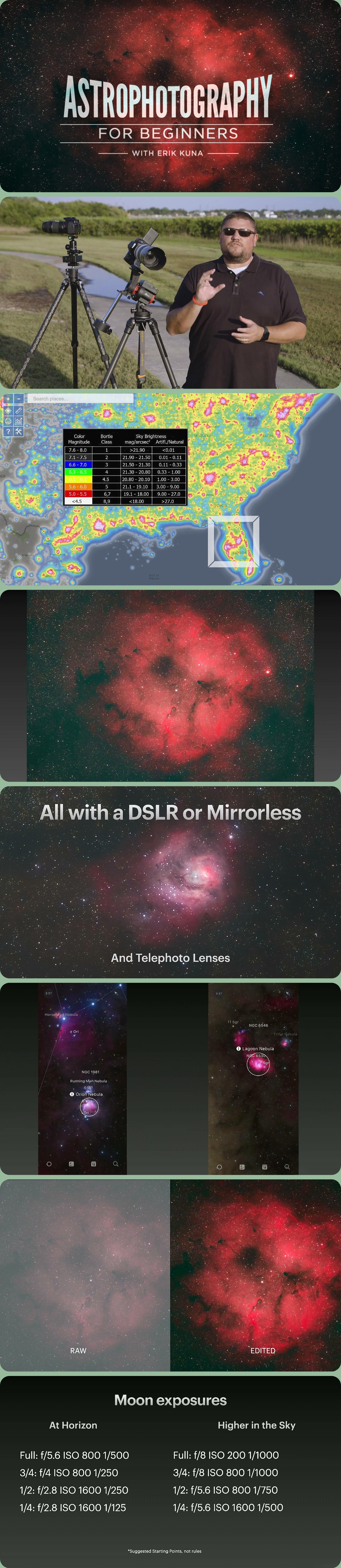 图片[1]-风光摄影师Erik Kuna夜星空银河系天文摄影初级教程-中英字幕-美夕摄影资源