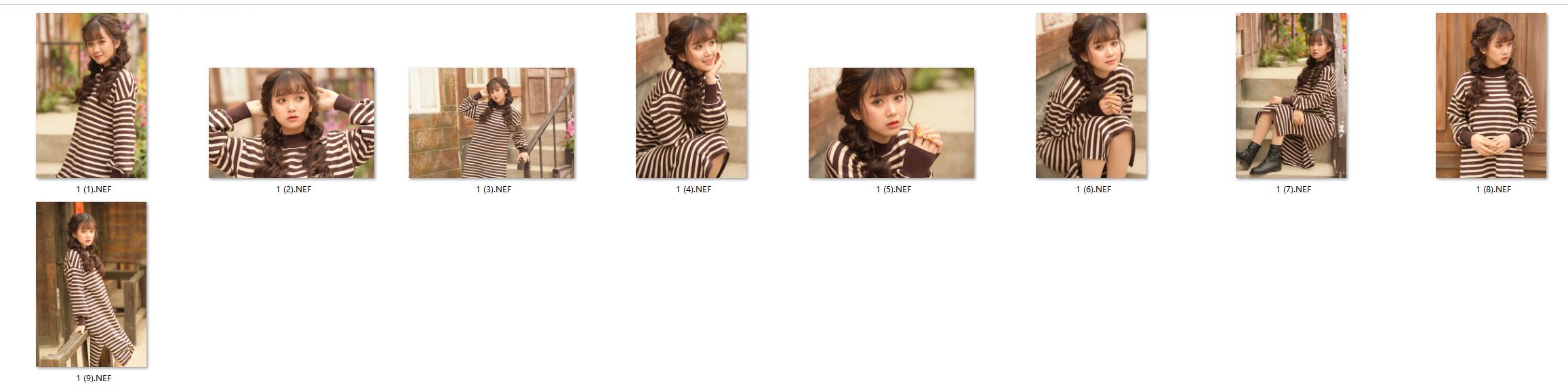 图片[2]-​9张穿条纹衫的可爱女孩RAW原图NIKON D810练习素材