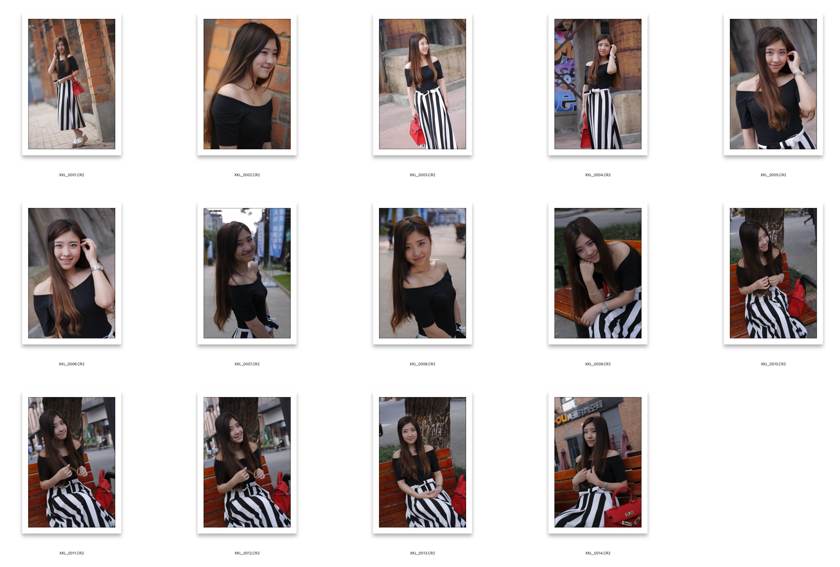 图片[2]-14P步行街外拍漂亮甜美系黑衣斑马裙美女摄影RAW原图素材