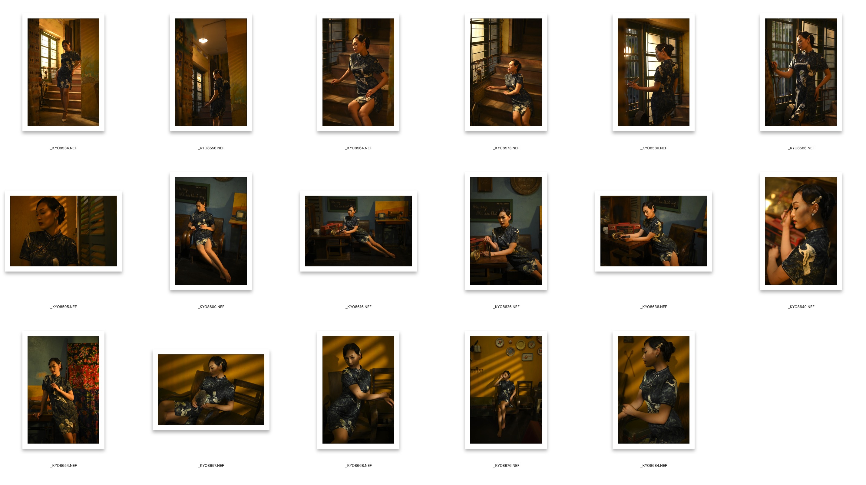 图片[2]-17张港风复古旗袍气质美女写真摄影后期修图RAW原片素材