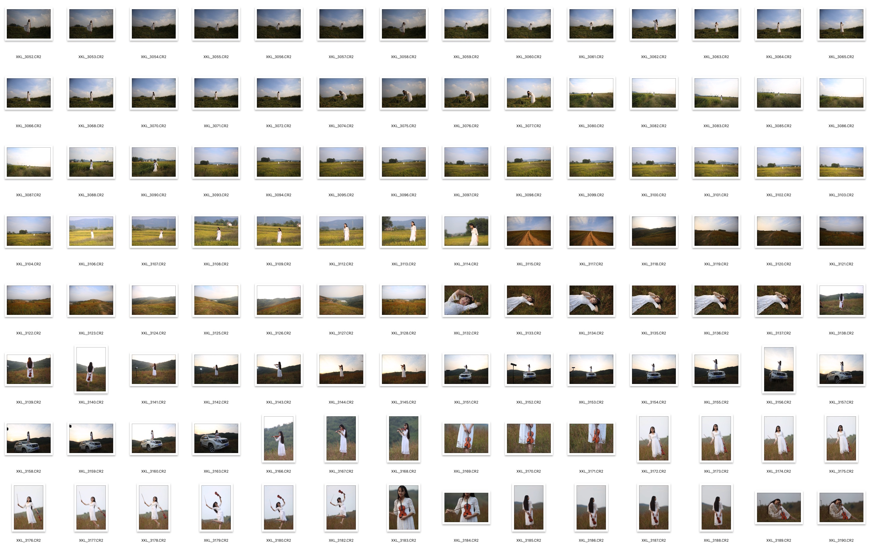 图片[2]-241P稻谷田园外景小提琴白裙美女摄影RAW原图练习素材