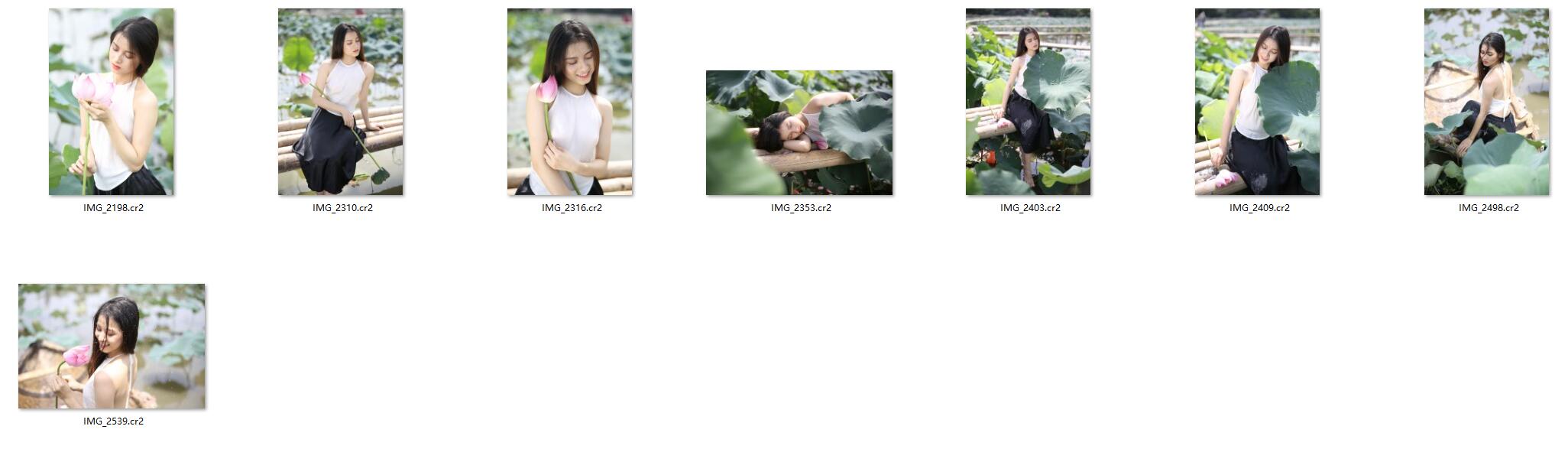 图片[2]-8张荷花美女人像摄影未修RAW原图素材