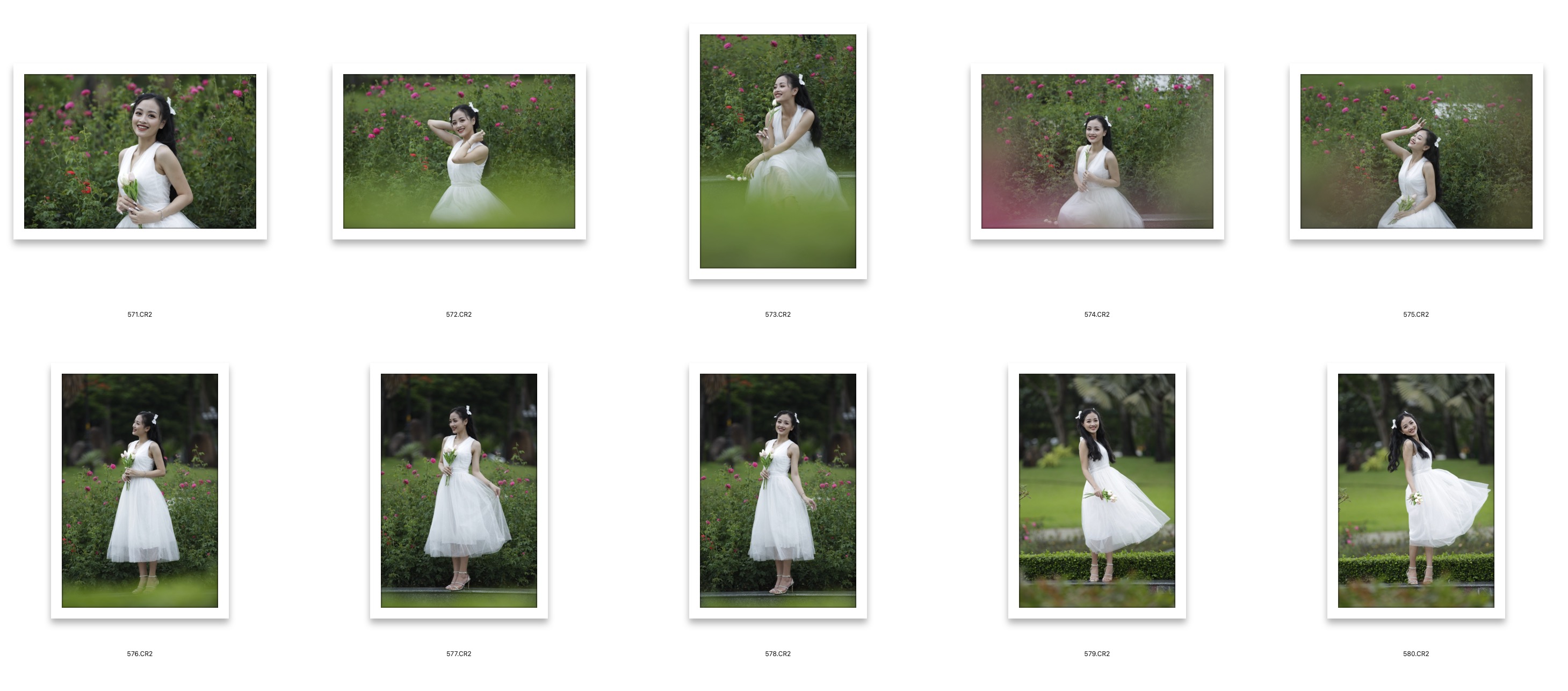 图片[2]-10张外景美女花丛写真人像摄影未修RAW原图素材CR2格式