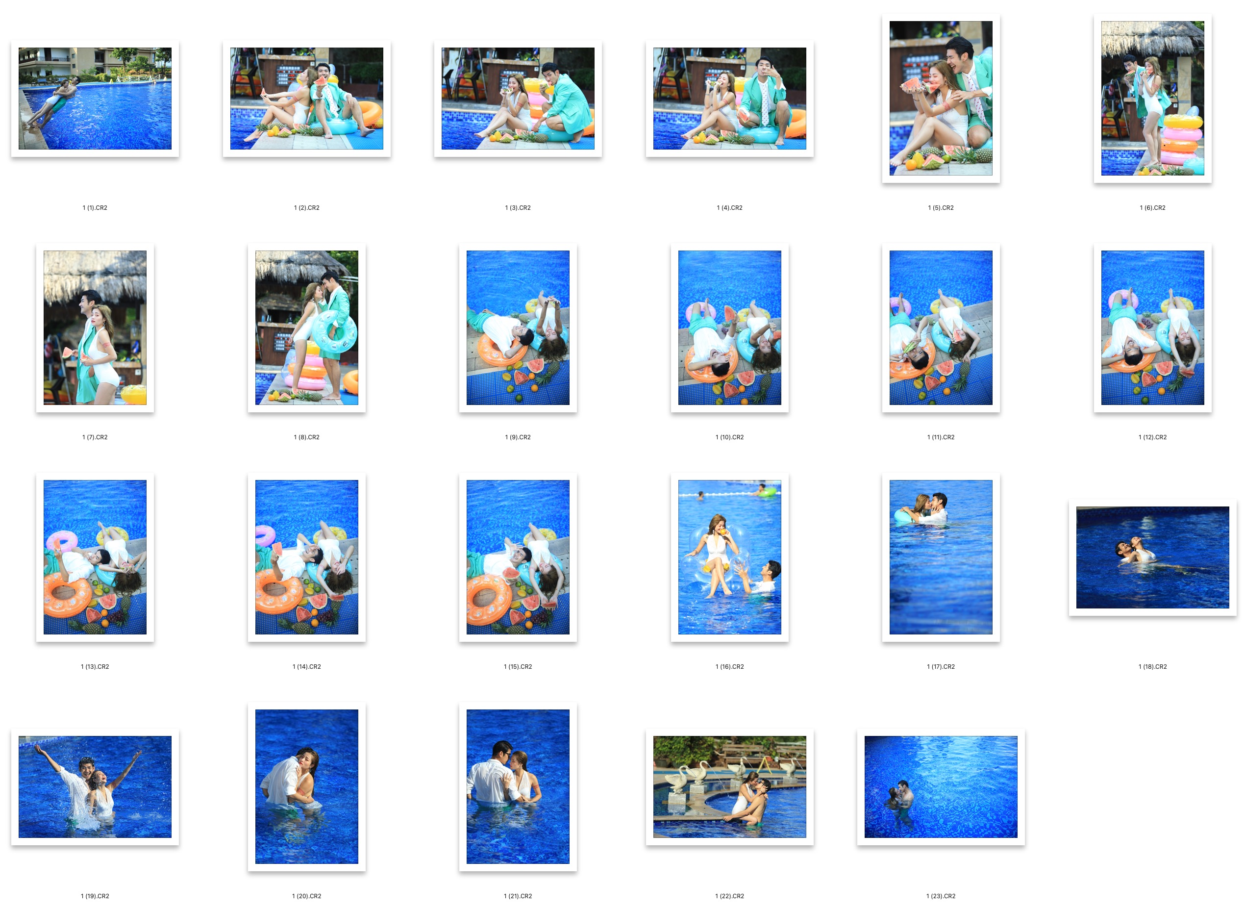 图片[2]-情侣泳池写真摄影RAW原图23张，情侣婚礼写真