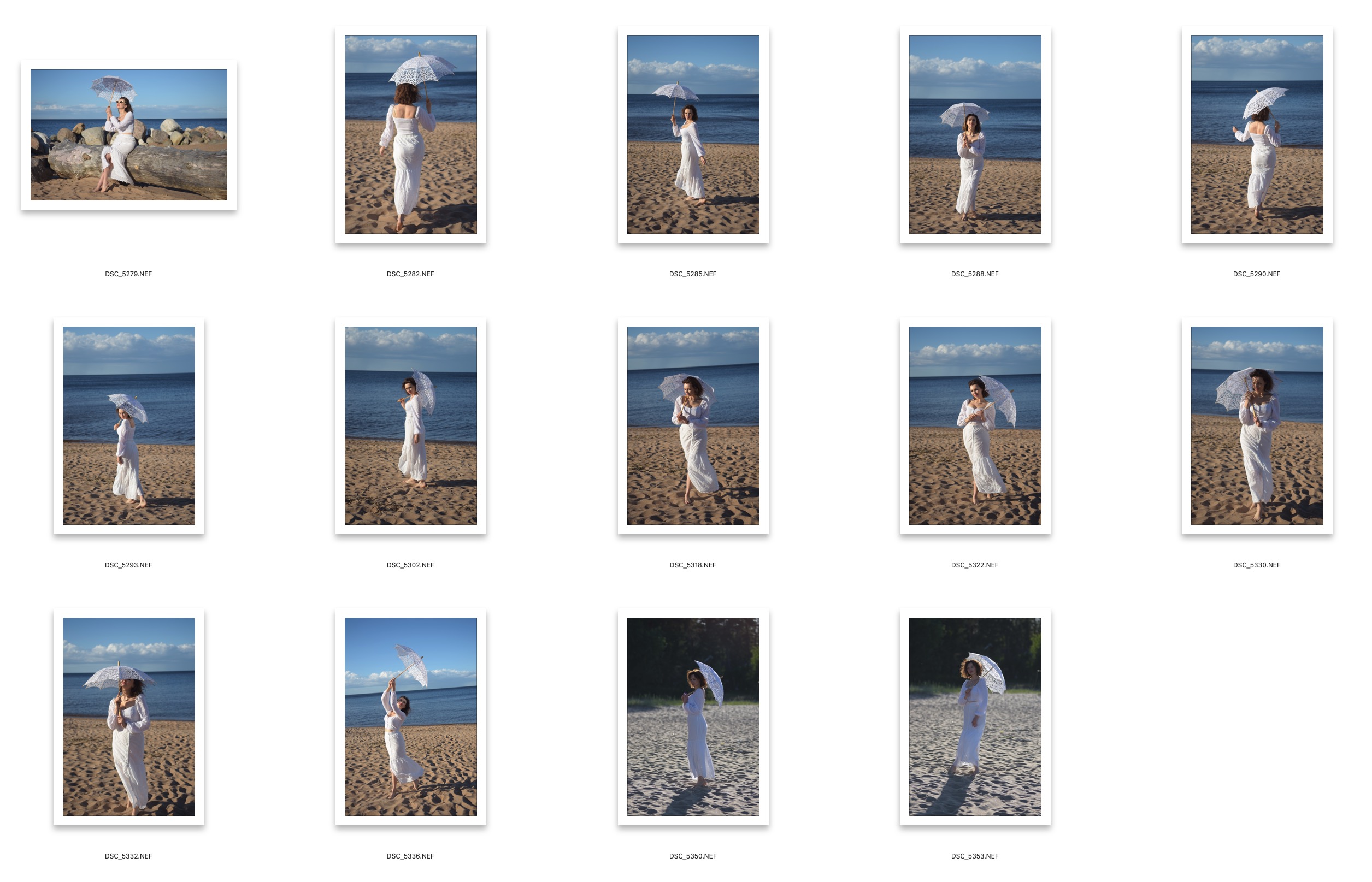 图片[2]-14张白裙美女海边写真尼康7500人像RAW原图,人像修图RAW素材