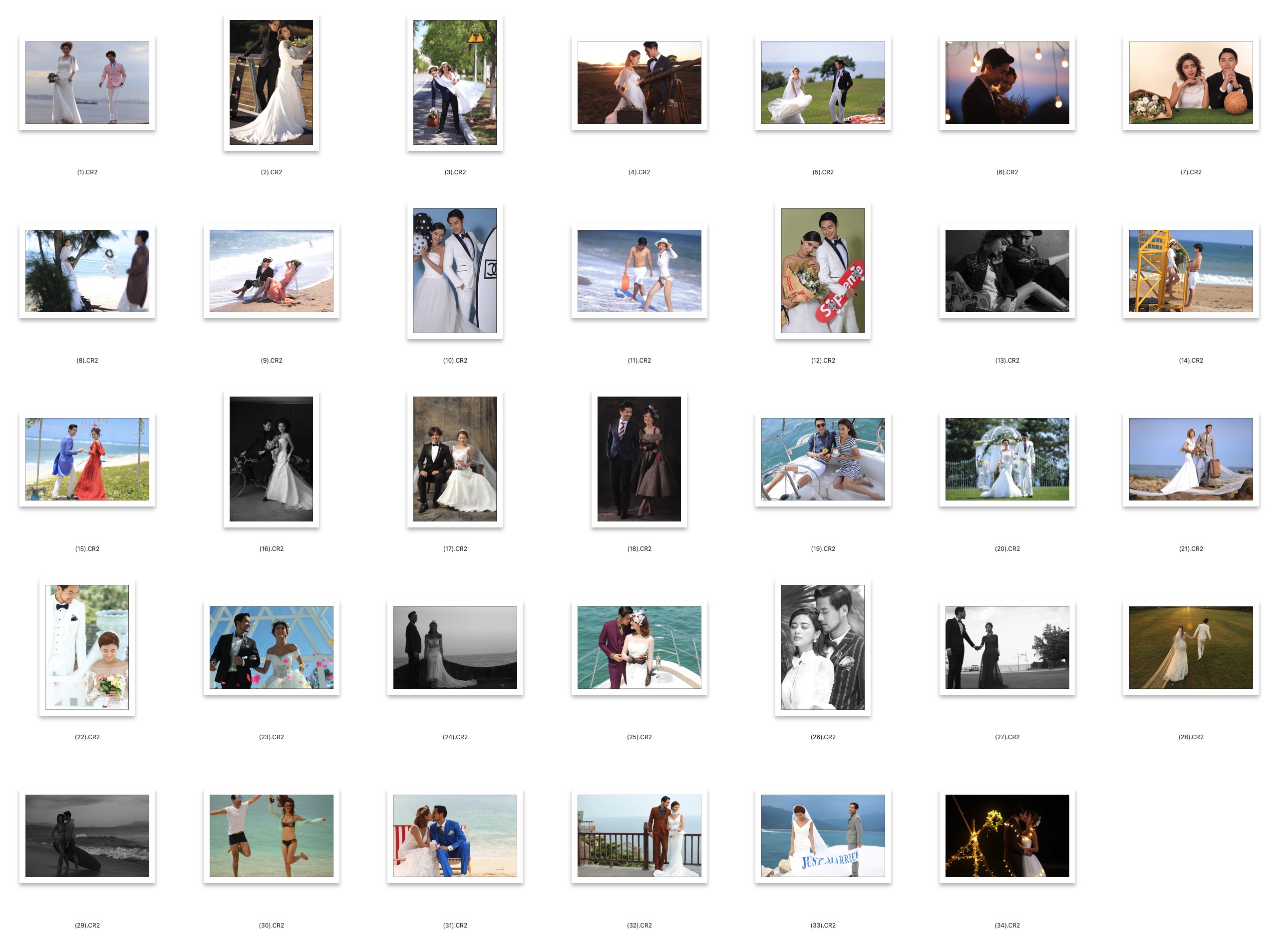 图片[2]-34张韩式婚纱情侣人像写真摄影RAW原图,婚纱修图练习RAW素材