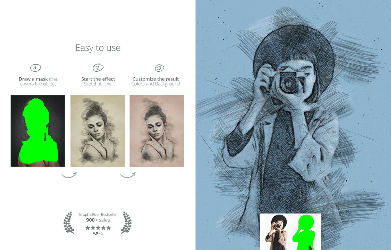 图片[6]-真正的铅笔素描效果PS扩展 Sketch FX-Photo Effect Plugin