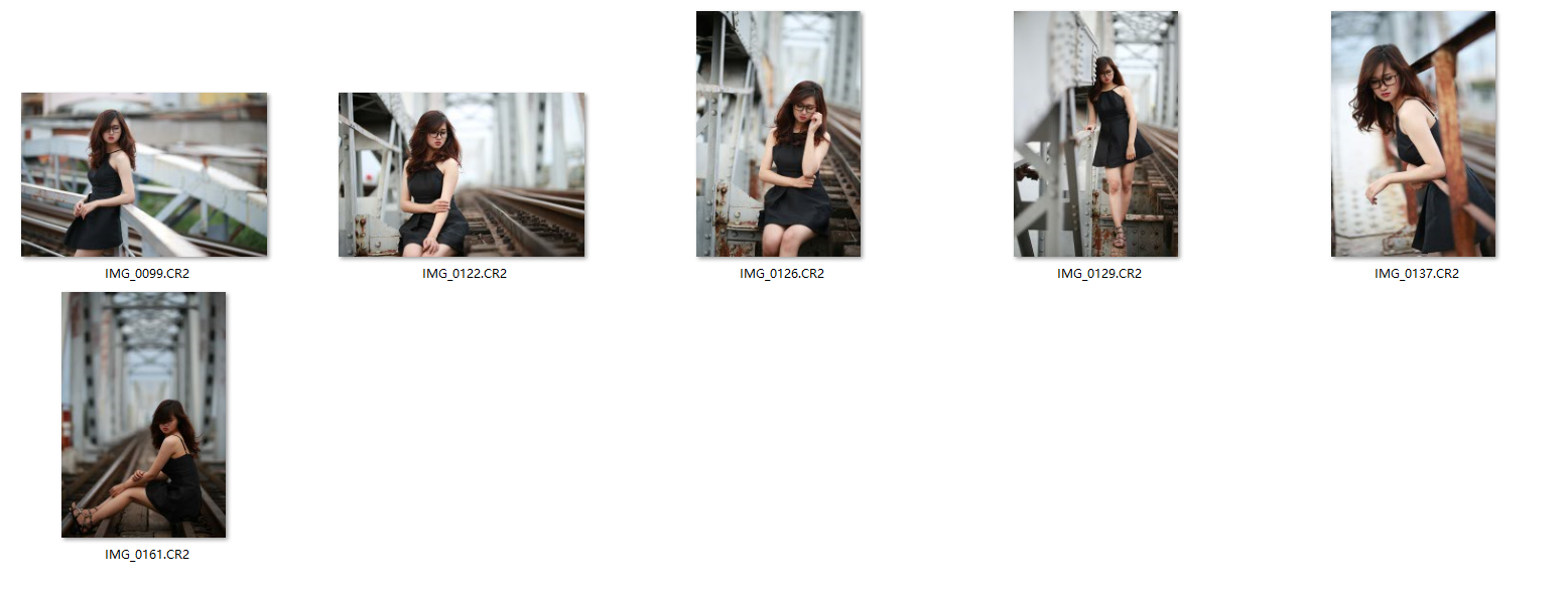 图片[2]-6张黑群美女铁轨唯美写真RAW原片CR2修图练习素材